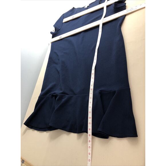 Olivia Matthews Dress Plus 3X Navy Blue Cap Sleeve Fairy Core Feminine Preppy - Picture 7 of 8